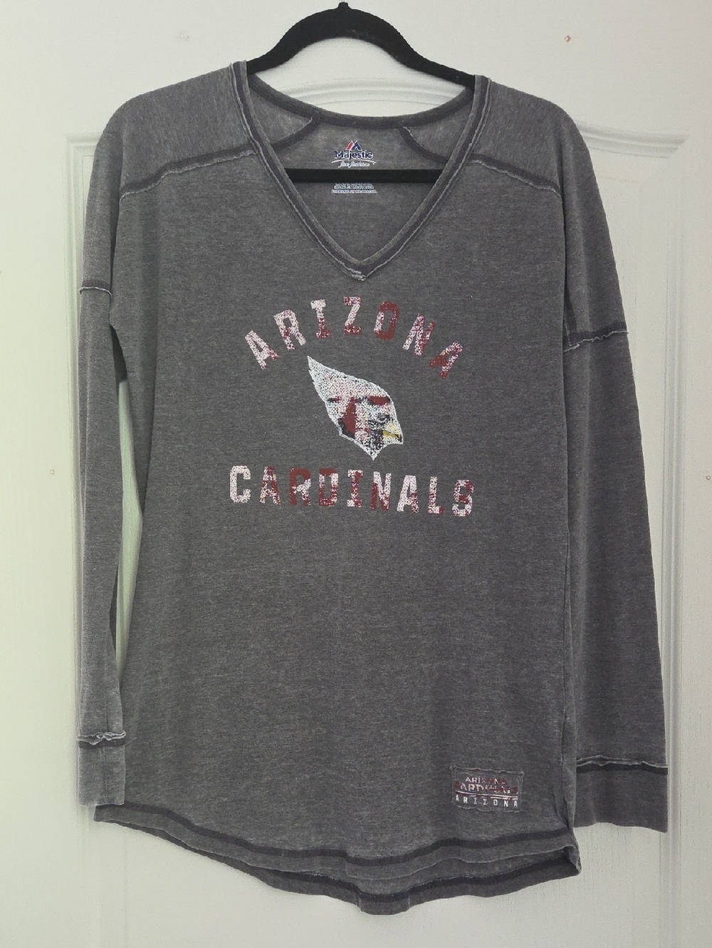 Arizona Cardinals Gray and Red Longsleeve Tee